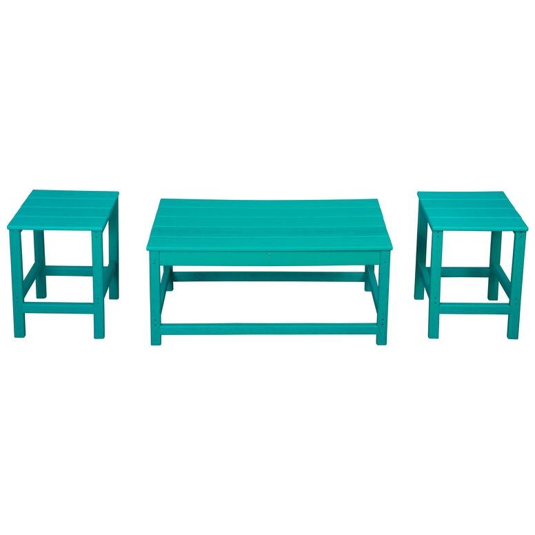Laguna Hdpe All Weather Outdoor Patio Coffee And Side Tables (3-Piece Set)