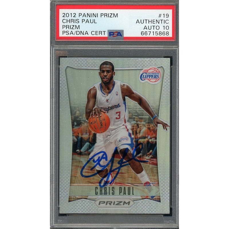 Chris Paul Autographed 2012 Panini Silver Prizm Signed Card #19 Auto PSA 10 - 8'6" x 11'6"