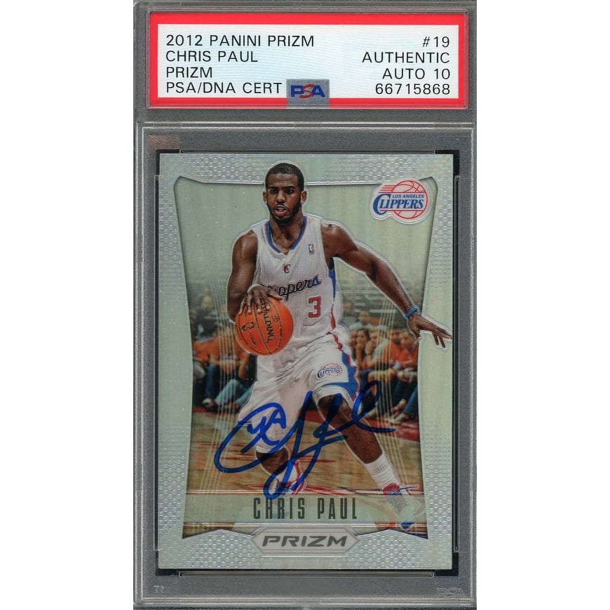 Chris Paul Autographed 2012 Panini Silver Prizm Signed Card #19 Auto PSA 10 - 8'6" x 11'6"