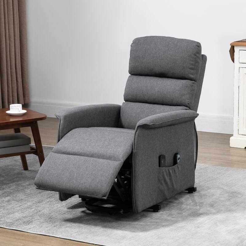 Power Lift Recliner Chair with Vibration Massage, Remote, Side Pockets, Adjustable Recline and Footrest