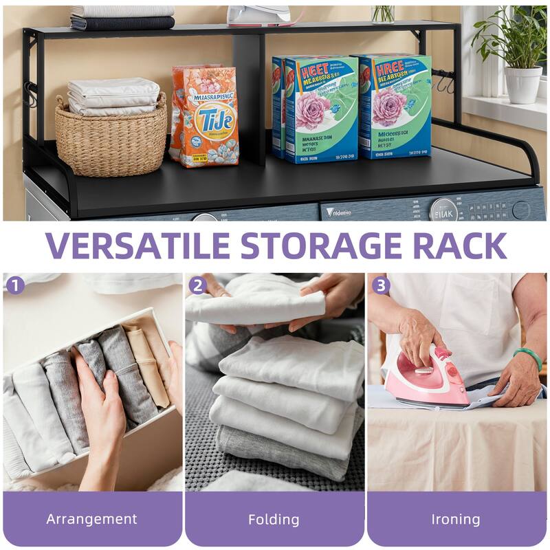 Moasis Laundry Countertop with 2-Layer Storage Shelf