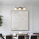 preview thumbnail 6 of 34, Aladari Modern Gold 3-Light Bathroom Vanity Lights Opal Glass Wall Sconces