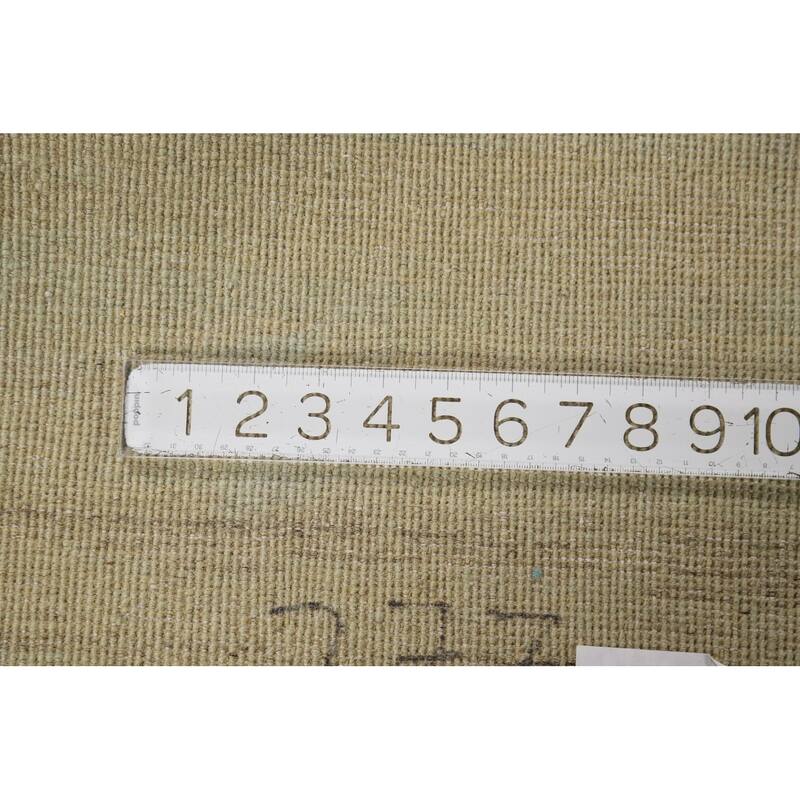 Green Modern Gabbeh Oriental Foyer Rug Hand-Knotted Wool Carpet - 2'7"x 4'1"