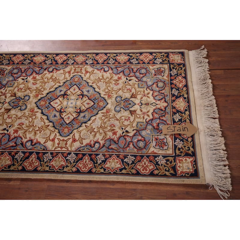 Floral Art Deco Chinese Foyer Rug Hand-Knotted Wool Carpet - 3'2"x 5'1"