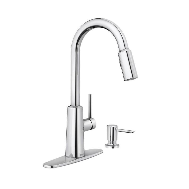 Moen Nori Pullout Spray High-Arc Kitchen Faucet with Soap Dispenser