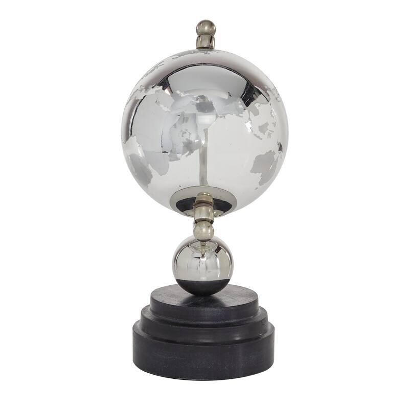 Gold Marble Globe with Marble Base and White Base - 5 x 5 x 11