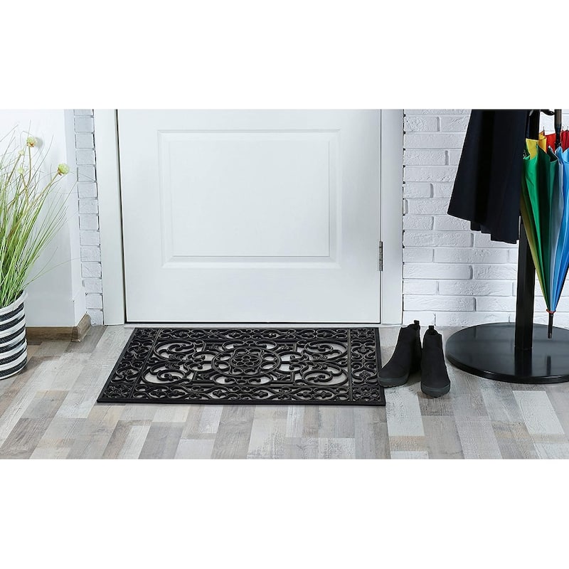 A1HC Natural Coir and Rubber Modern Indoor/Outdoor Grill Doormat
