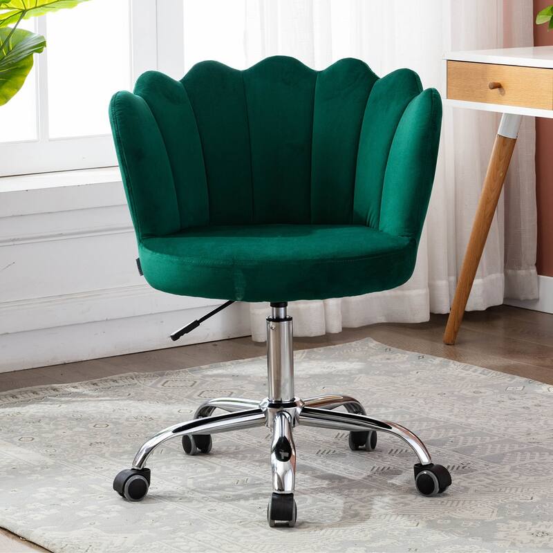 Merax Swivel Velvet Shell Chair for Living Room - Green