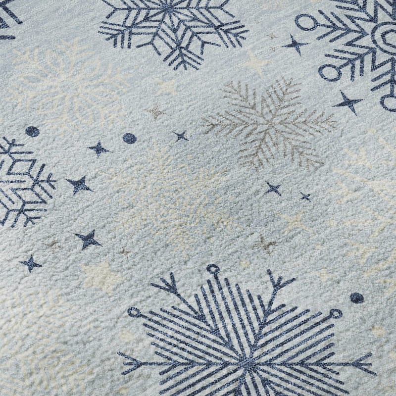 Premium Washable Super Soft Winter Snowflake Mayfield Rug