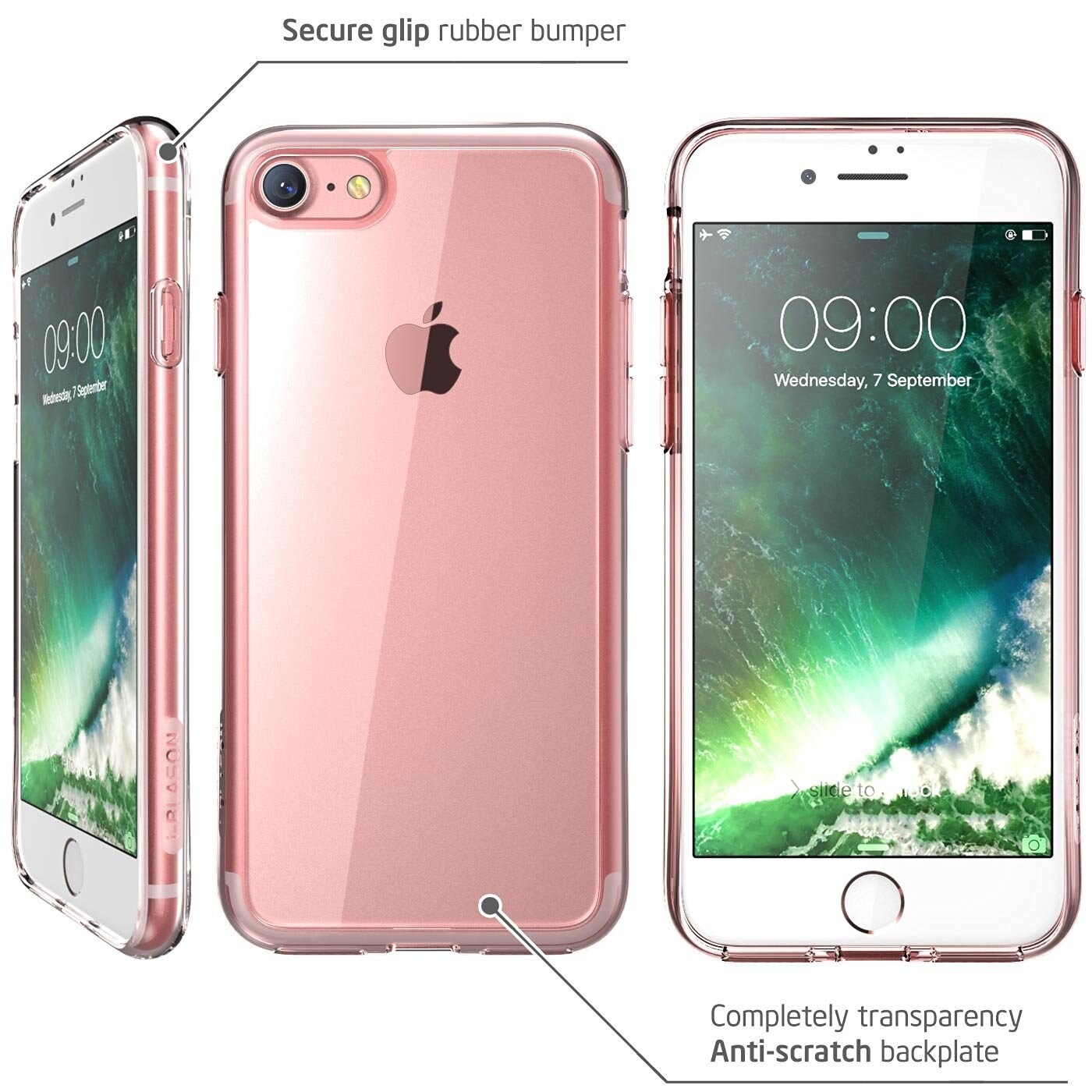 iphone 7 case scratch resistant i blason clear halo series for apple iphone 7 cover 2016 release clear rose gold