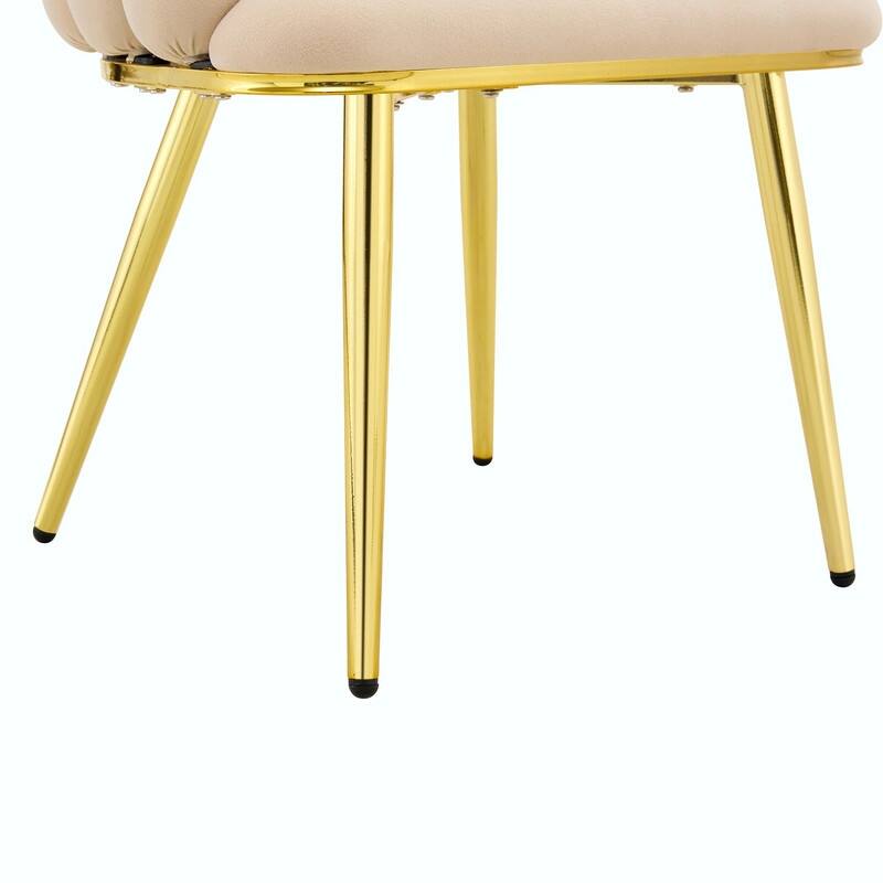 Set of 2 Puffy Bubble Velvet Dining Chairs with Ball Chain Design