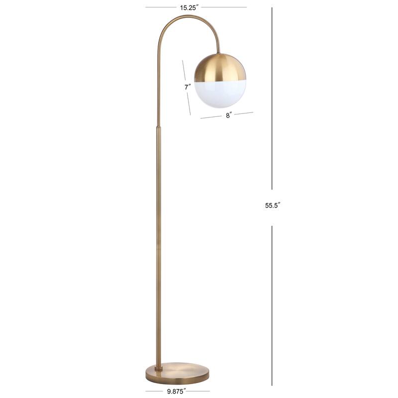 SAFAVIEH Lighting Naeema 56-inch Brass Led Floor Lamp - 15.25" x 9.875" x 55.5" - Brass Gold - 15Wx10Dx56H