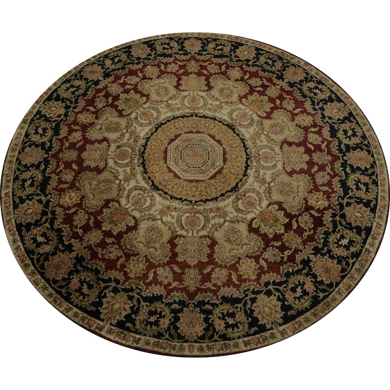 Hand Knotted Oriental 100% Wool Carpet Traditional Floral Beige & Ivories Agra Area Rug - 12' 1'' X 11' 10''
