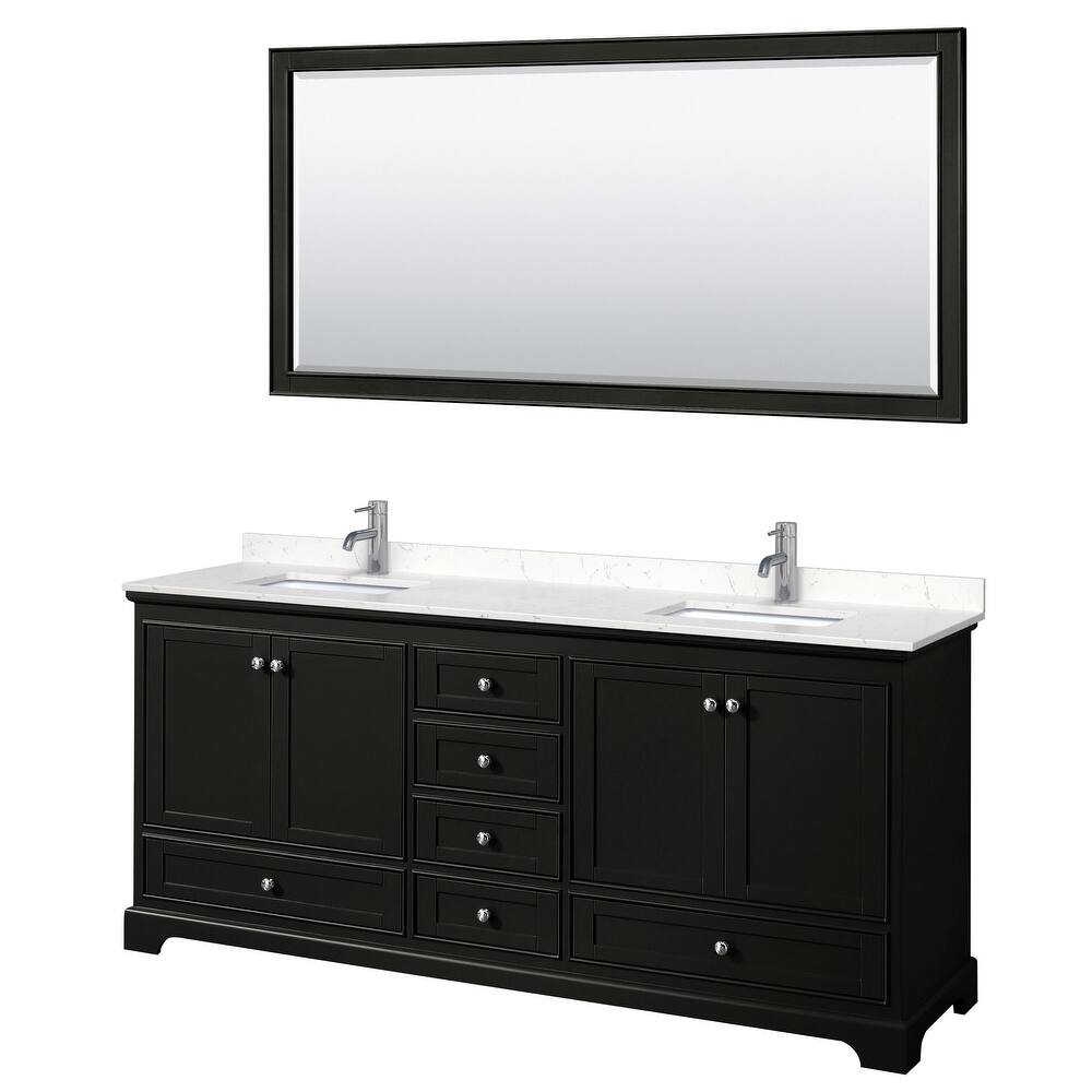 Wyndham Collection Deborah 80" Free Standing Double Basin Vanity Set