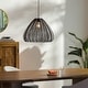 preview thumbnail 1 of 7, Juliette Rattan Bohemian Pendant Light - 76"H x 19"W x 19"D Black