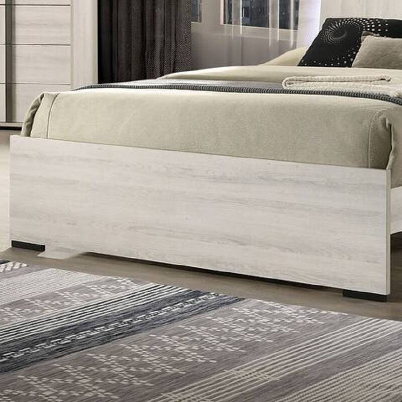 Modern Style White Wash Finish 1PC LED Bed