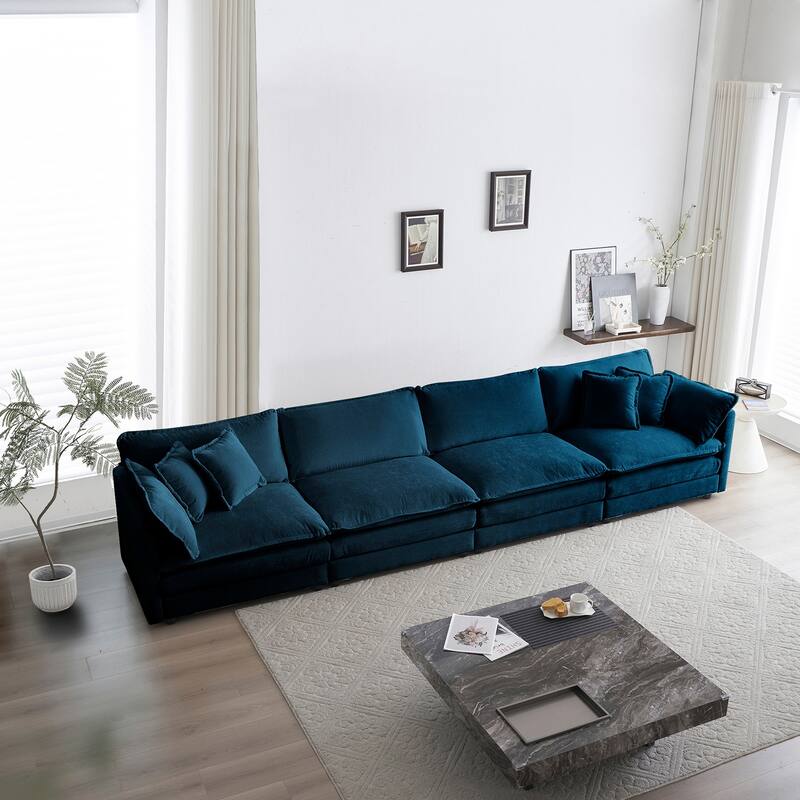 Combination Modular Chenille 4 Seat Sofa Couch for Living Room
