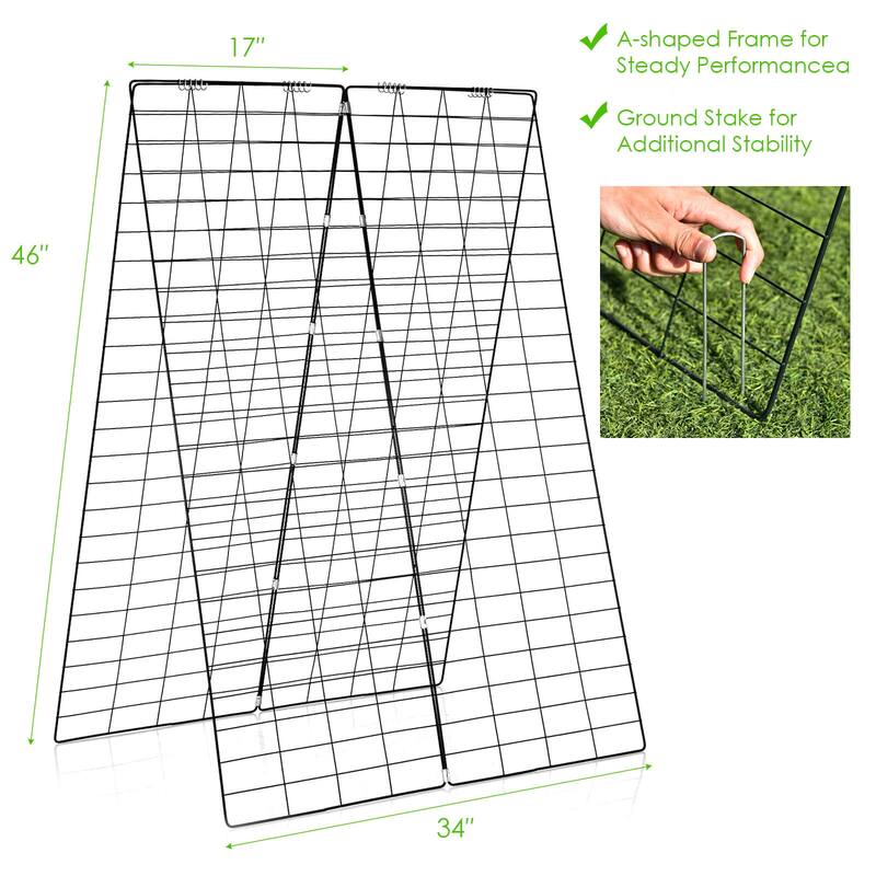 Costway 4 PCS Foldable Cucumber Trellis A-Frame Plant Supports with - See Details