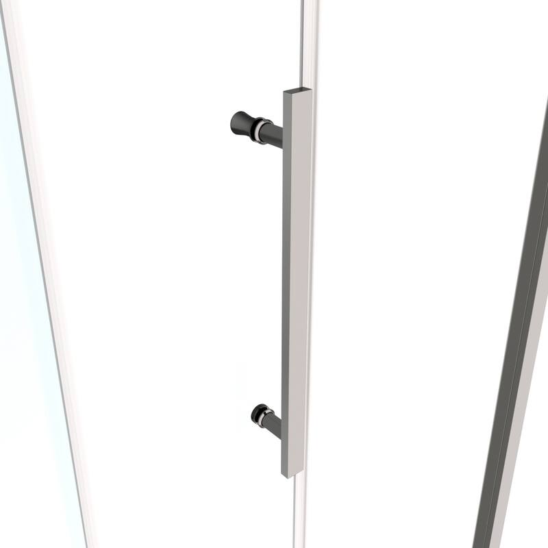 Single sliding shower door with magnetic closure