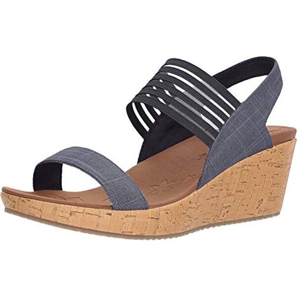 skechers brown wedge sandals