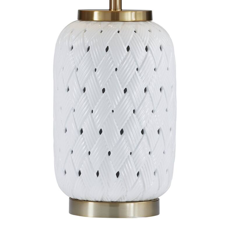 Maren 30" Table Lamp with Linen Shade, White