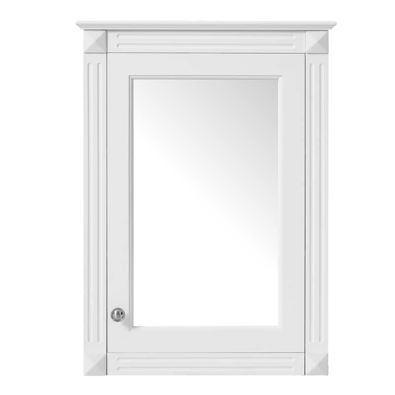 20" Wall Mounted Bathroom Storage Cabinet with Mirror, Medicine Cabinet with Height Adjustable Shelf