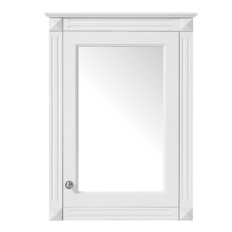 Roomfitters 20" Wall Mounted Bathroom Medicine Cabinet with Mirror, Wood Frame Wall Storage Cabinet with Adjustable Shelves