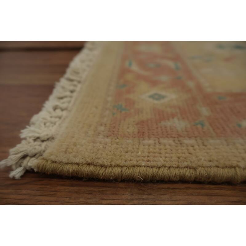 Hand Knotted Oriental 100% Wool Carpet Traditional All-Over Yellow & Gold Ziegler Area Rug - 3' 0'' X 1' 10''