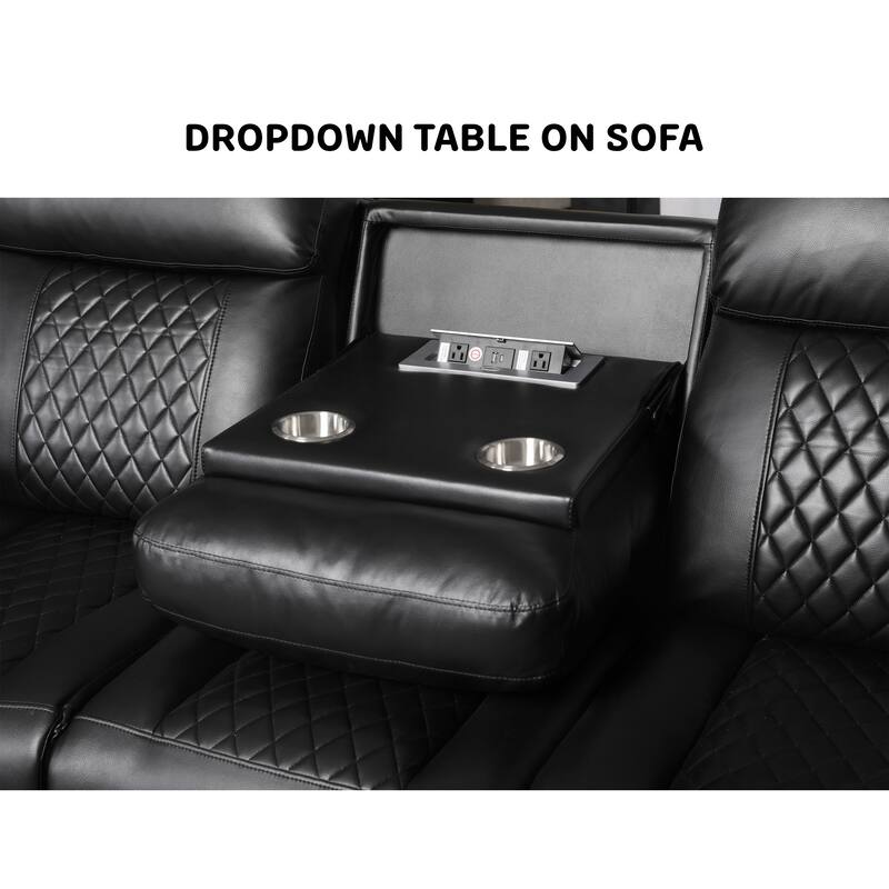 Contemporary Living Room Faux Leather Upholstered Sofa