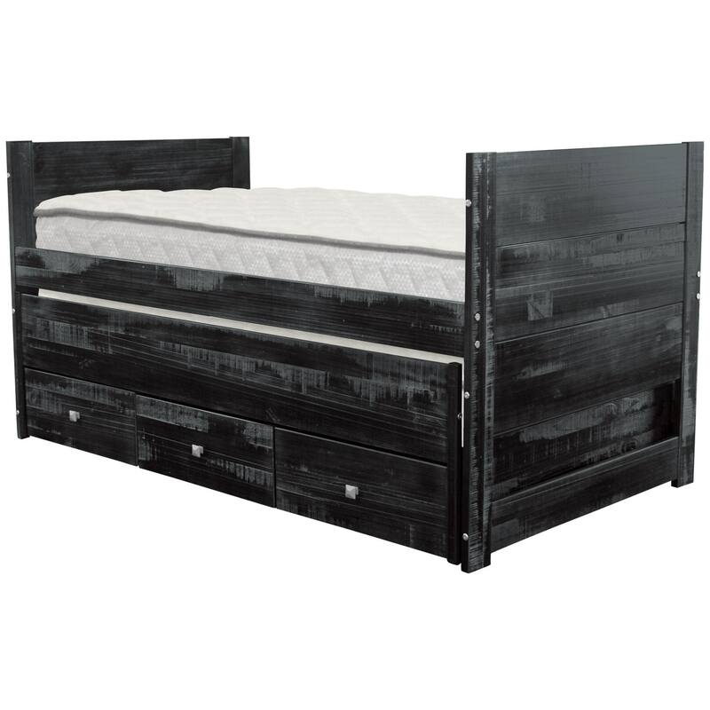 Taylor & Olive Begonia Twin Bed with Twin Trundle & 3 Built in Drawers