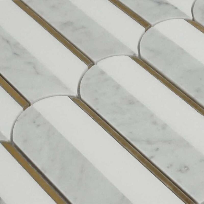 Mad Decade 12x12 Polished Marble Mosaic Tile - Floor, Wall, Backsplash