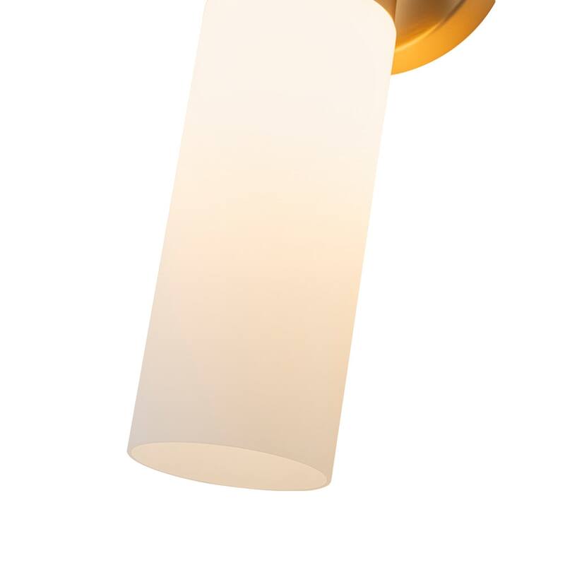 Modern 2-Light Cylinder Milk Glass Vanity Light