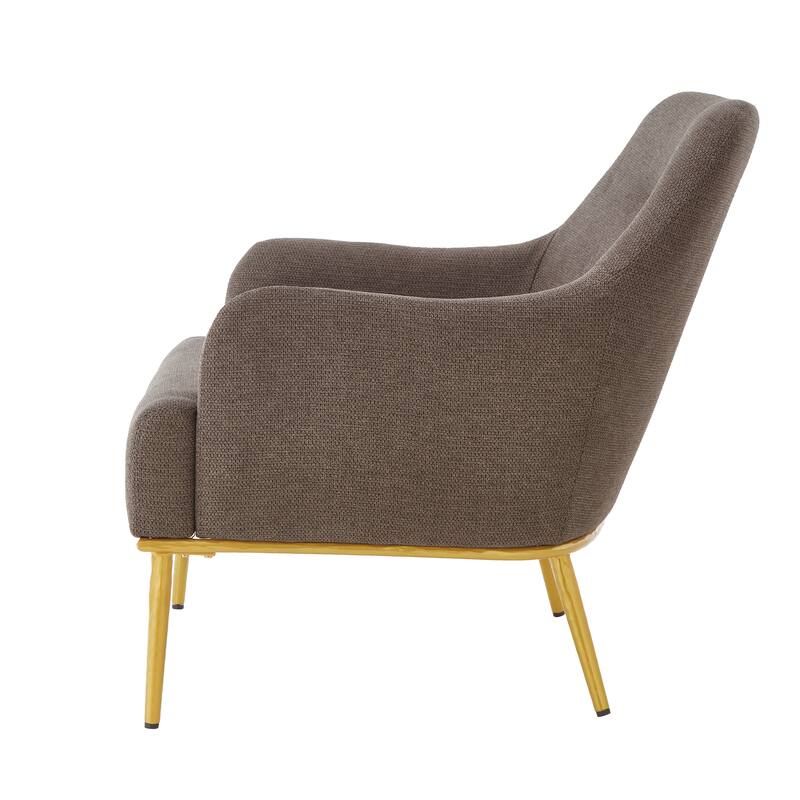 Christopher Knight Home - Modern Upholstered Armchair with Gold Metal Legs and Curved Backrest