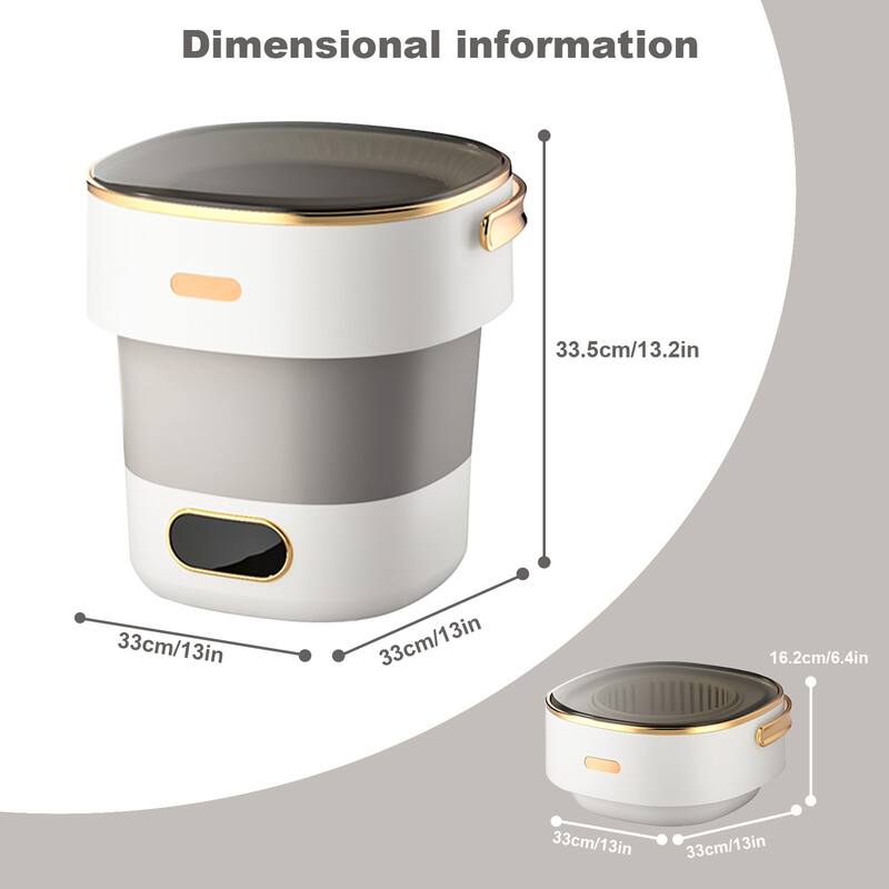 13L Mini Portable Washing Machine and Dryer for RV Travel Hotel Laundry - N/A