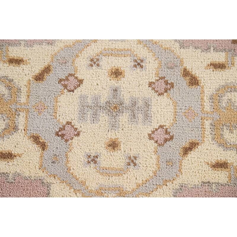 Floral Oushak Style Runner Rug Hand-knotted Wool Carpet - 2'6"x 9'10"
