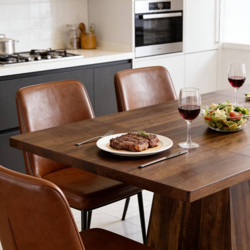 Wooden Dining Table Kitchen Table, Home Office Table, Coffee Table Meeting Table with Tapered Legs