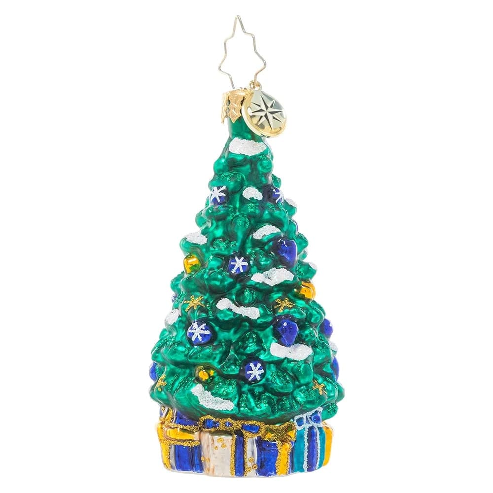 Shimmering Sapphire Gem Glass Christmas Ornament 1021063