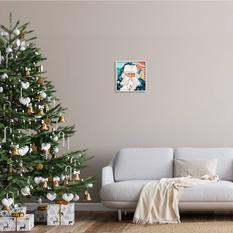 Stupell Nautical Santa Claus Quiet Hand Gesture Beach Tents Framed Wall Art