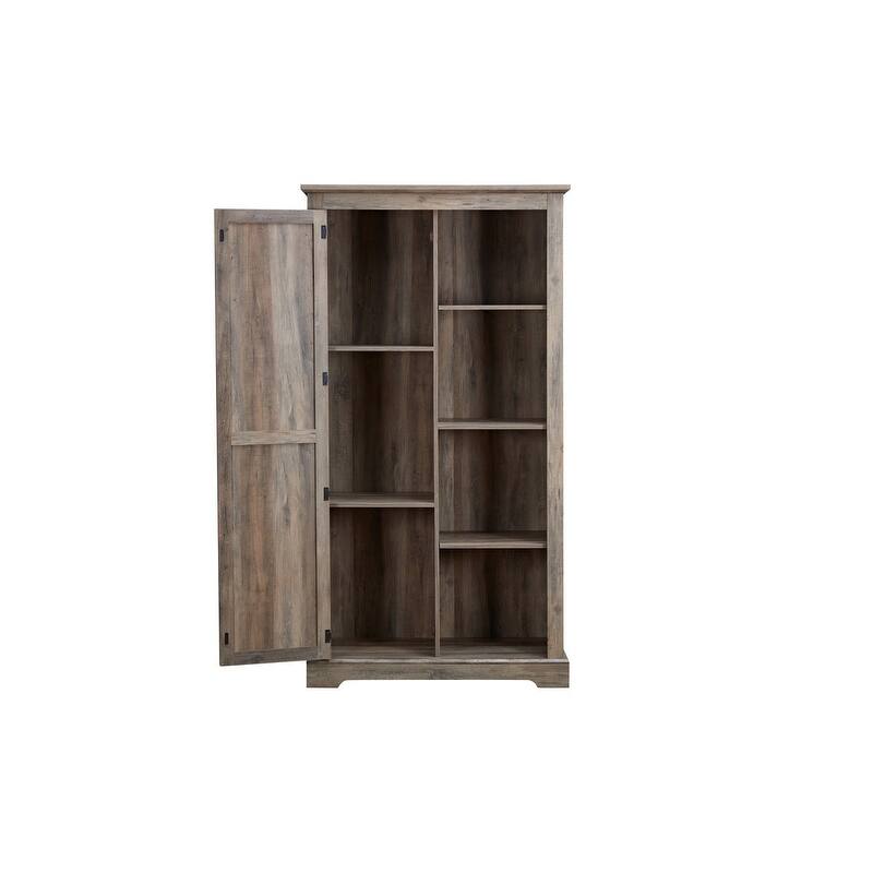 Farmhouse Style Wood Tall Storage Cabinet with Shelves,Living Room Cabinet with Door