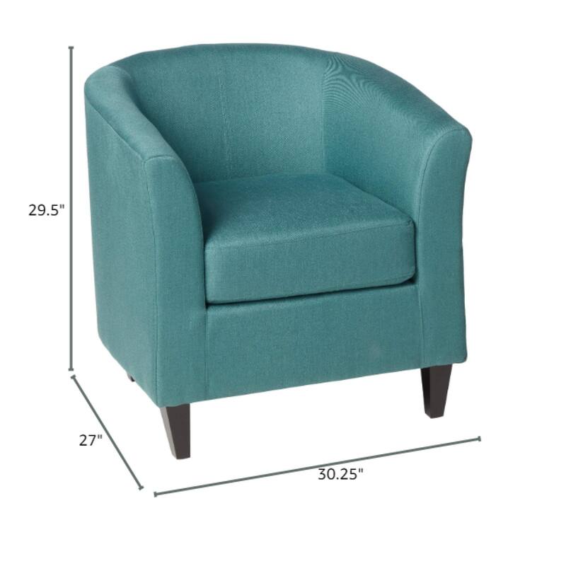 Roomfitters Modern Upholstered Club Chair with Curved Backrest, Comfortable Accent Armchair for Living Room or Office