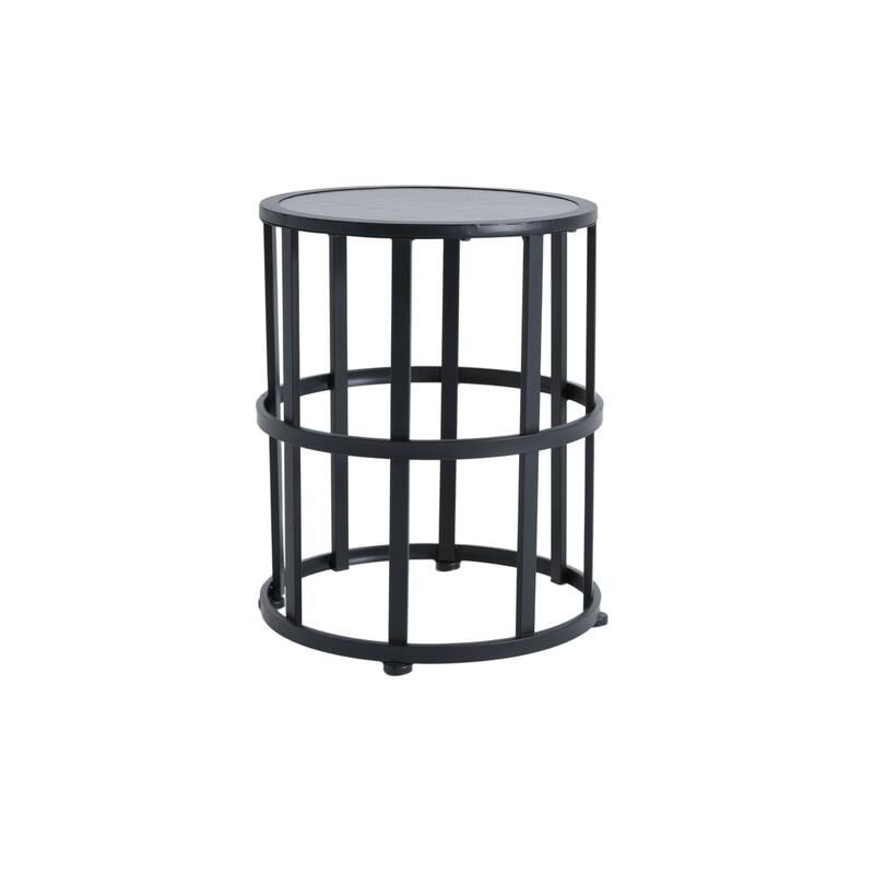 Christopher Knight Home - Mid-Century Modern Outdoor Acacia Wood Swivel Chair with Ceramic Tile Side Table