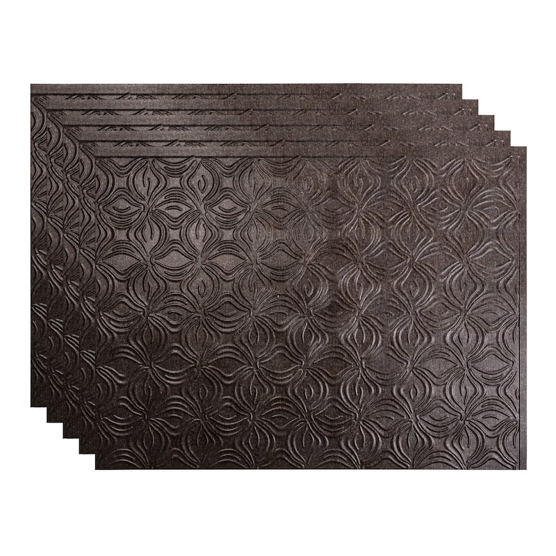 FASÄDE Lotus Decorative Vinyl Backsplash Panel - 5 Pack - Smoked Pewter