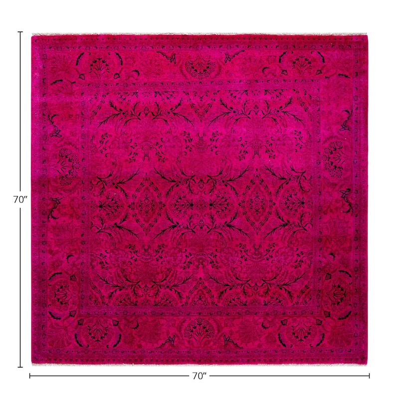 Fine Vibrance, One-of-a-Kind Hand-Knotted Area Rug - Pink, 5' 10" x 5' 10" - 5' 10" x 5' 10"