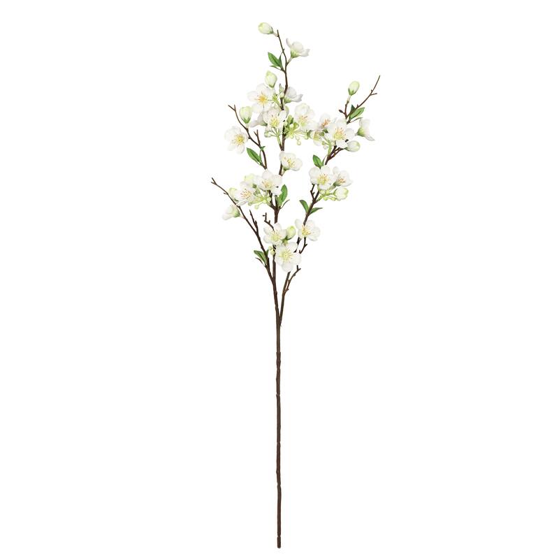 Set of 2 Cream White Artificial Peach Blossom Flower Stem Spray 33in - 33" L x 6" W x 4" DP