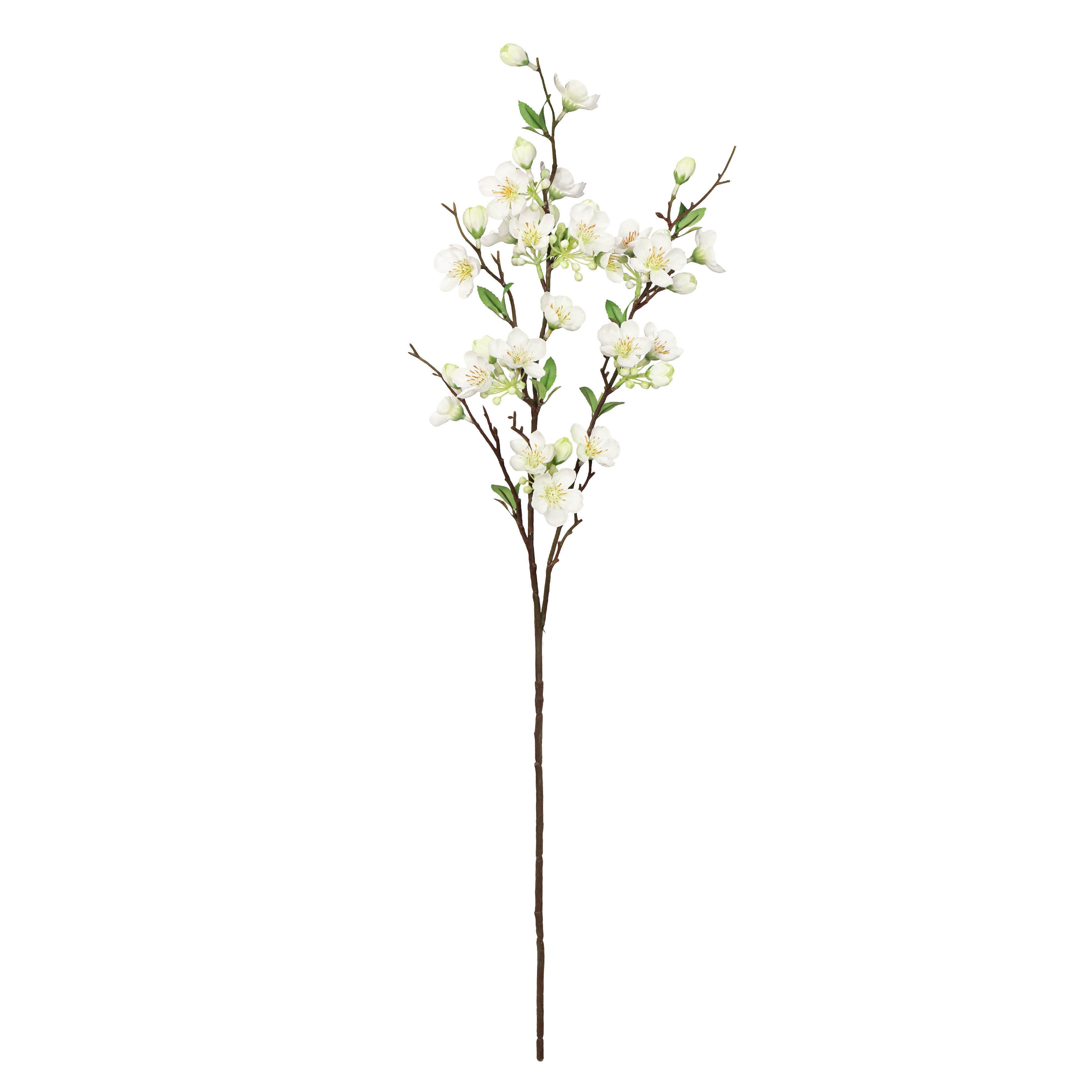 Set of 2 Cream White Artificial Peach Blossom Flower Stem Spray 33in - 33" L x 6" W x 4" DP