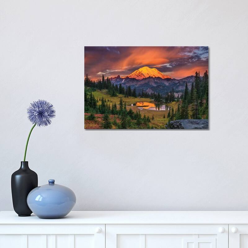 iCanvas "USA, Washington State, Mt. Rainier National Park at sunrise." by Jaynes Gallery Canvas Print - 12x18x1.5