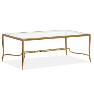 Magnussen Home Lorena Burnished Brass Rectangular Cocktail Table - 50''W x 30''D x 18''H