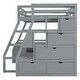 preview thumbnail 11 of 44, Full Size Loft Bed with 7-Drawers, 2-Shelves, Desk, and Playhouse Design - Sturdy Pine Wood Frame with Grey Finish for Kids