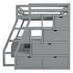 preview thumbnail 11 of 83, Multi-Storage Loft Bed Wood Frame with Cabinet and Desk, Storage Stairs and Safety Guardrail, Trapezoidal Large Space Design