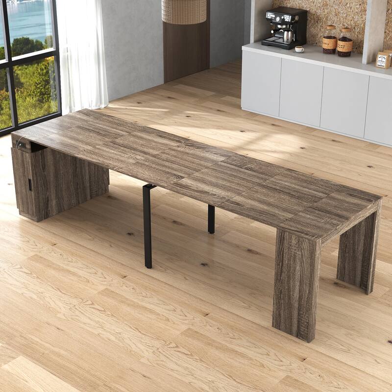 Foldable Dining Table for 6-12 People, Extends to 118 inchConsole Table Space Saving Dinette